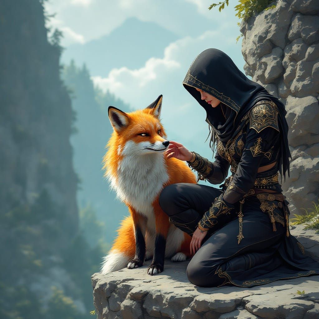 Surreal Assassin's Creed-Inspired Scene of Hooded Assassin P...