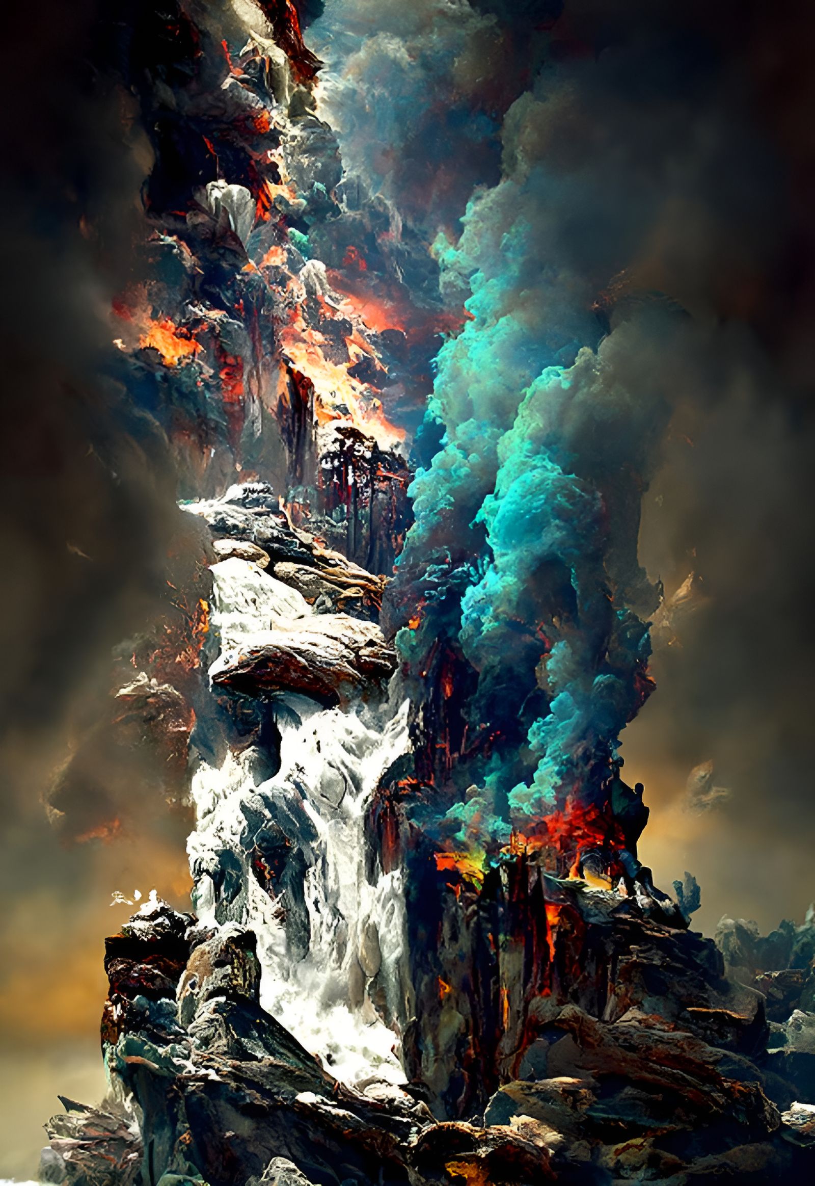 Inferno: Mountain Forest Fire Landscape