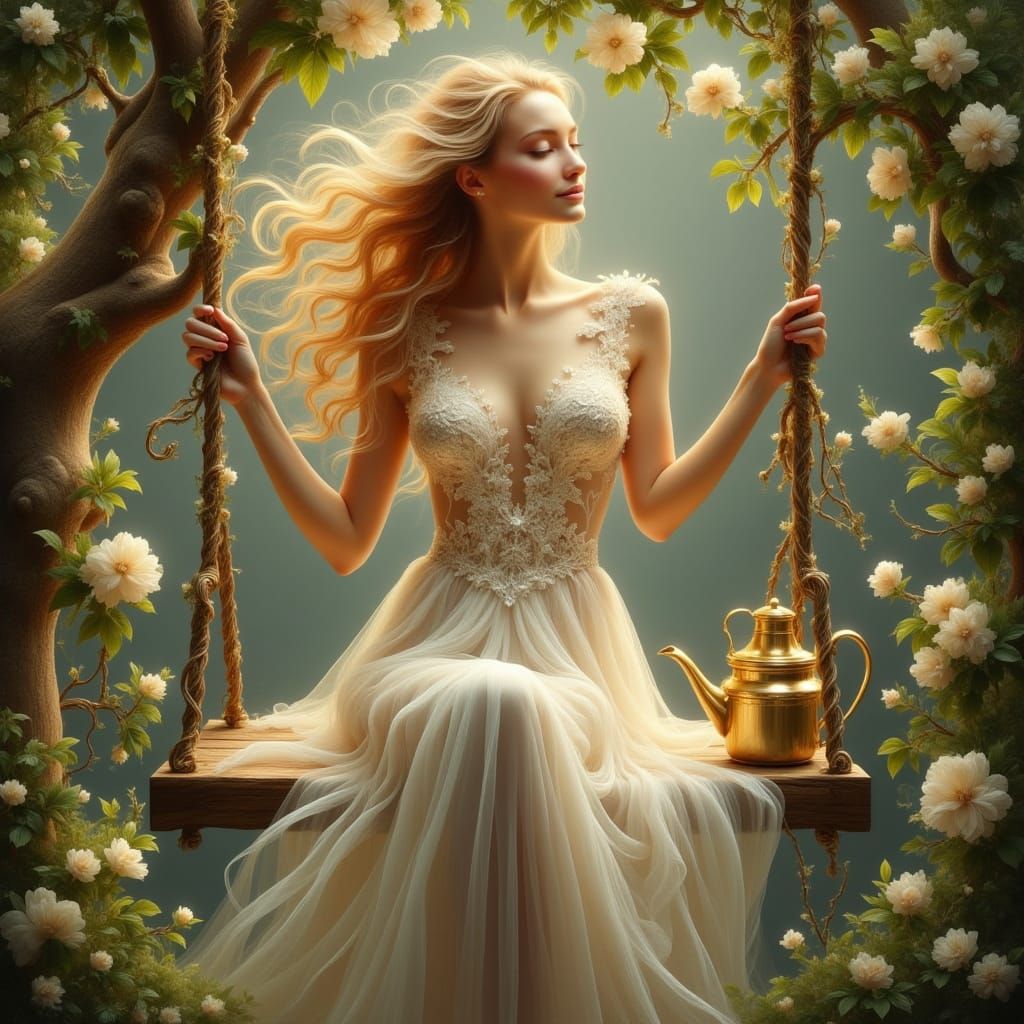 Enchanted Forest Oasis in Whimsical Artistic Style