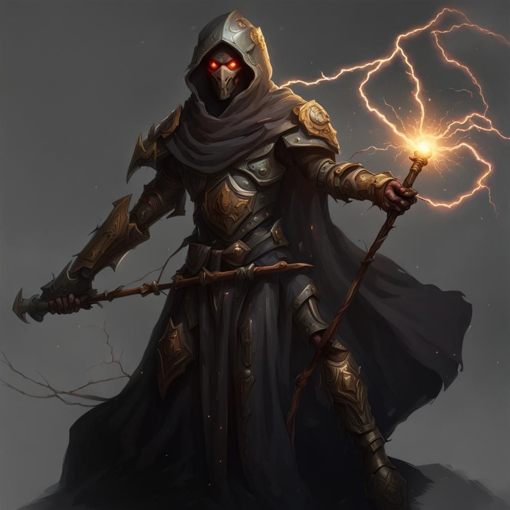 Warforged Sorcerer with Electric Staff