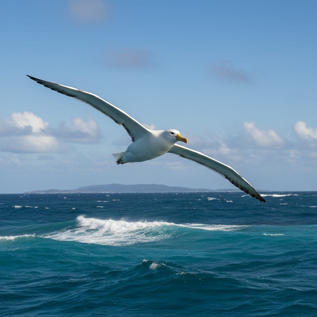 Elegant White Bird in Flight