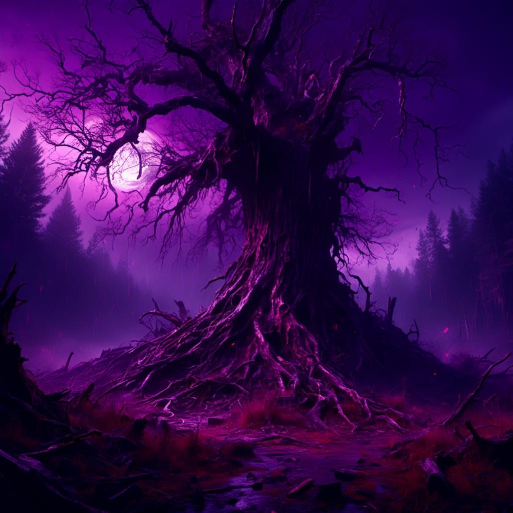 Eldritch Horror Tree in Grimdark Violet Nightmare