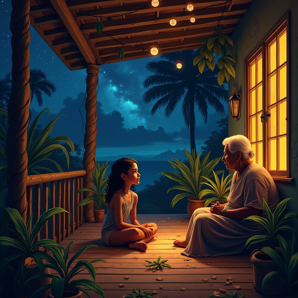 Grandmother and Granddaughter Share Ancient Secrets Under St...