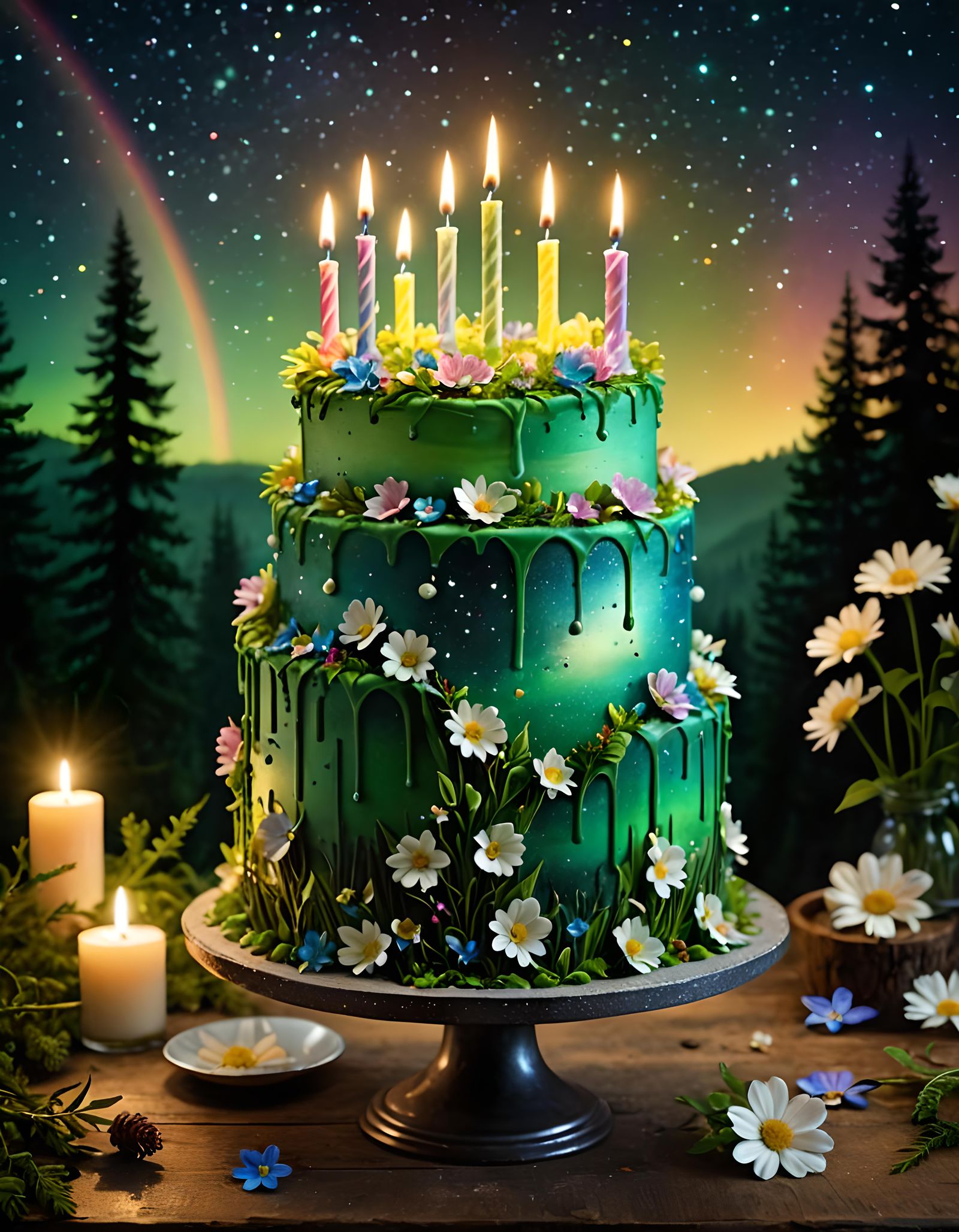 Magical Birthday Cake in Enchanted Forest