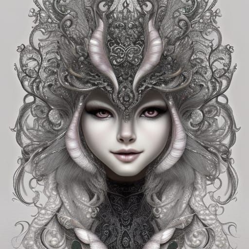 Cute Pearlescent Filigree Fantasy Art