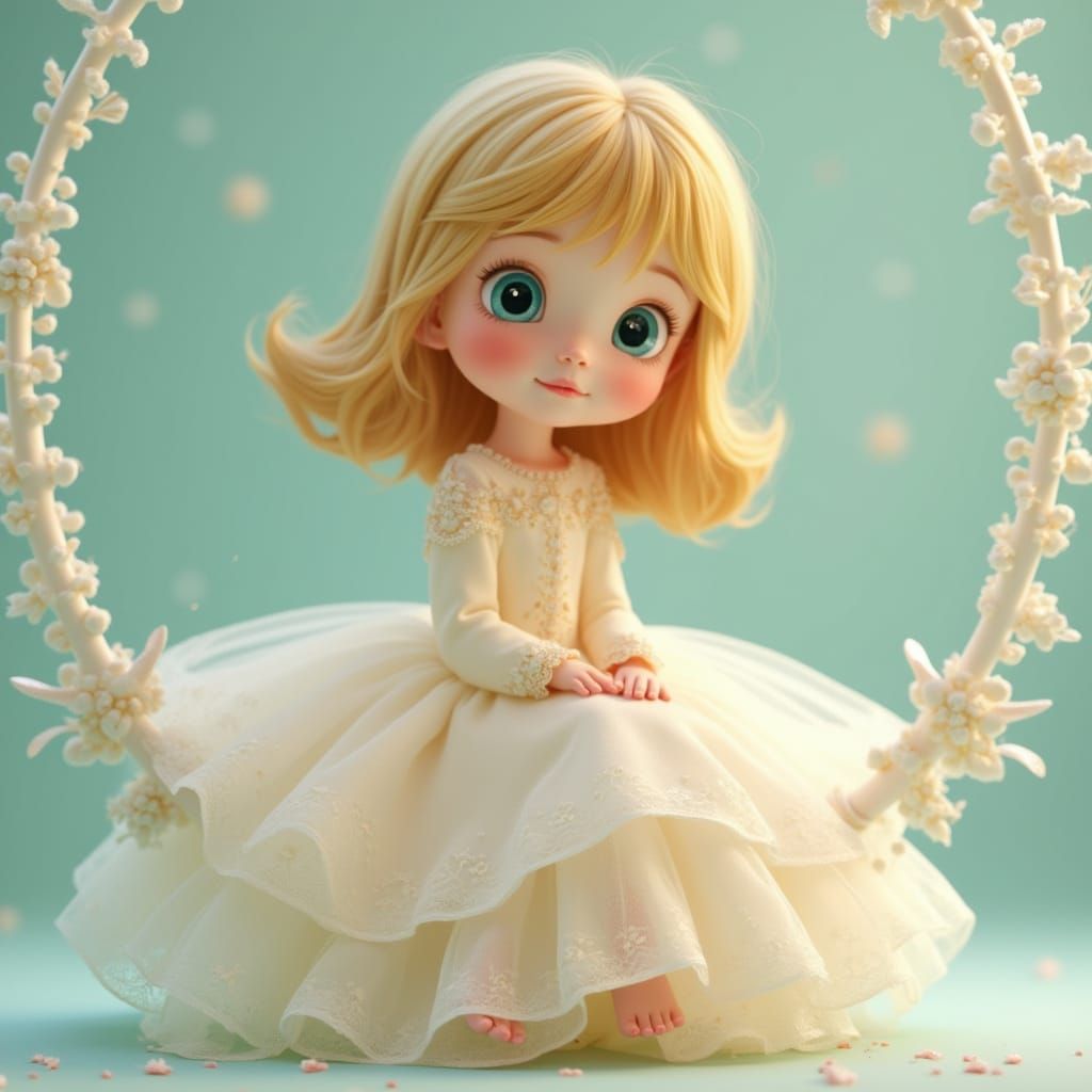 Dreamy Girl in Whimsical Wonderland