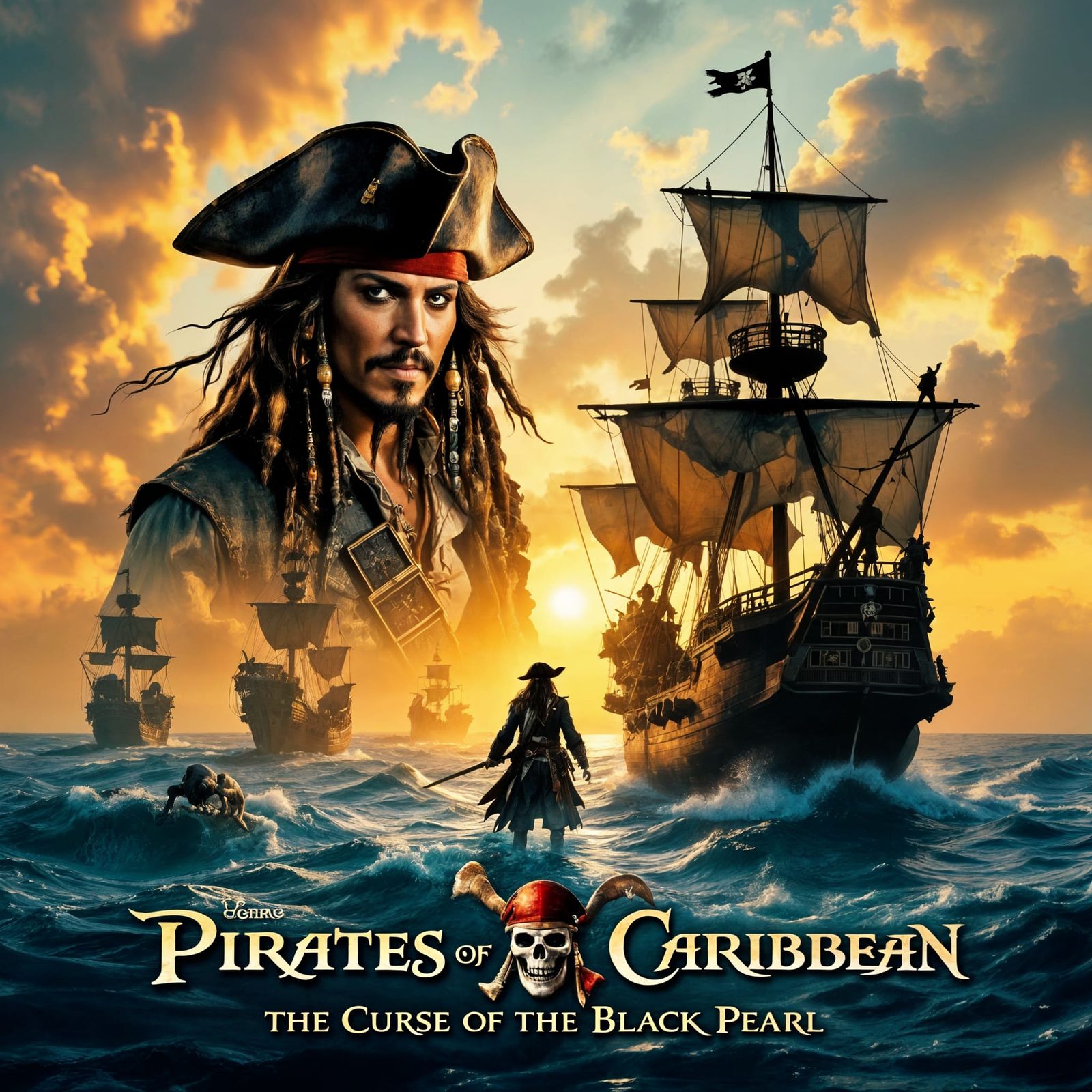 Pirates of the Caribbean Movie Poster: Epic Battle