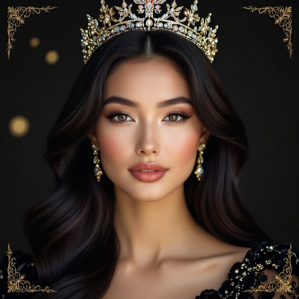 Global Queen Portrait in Magazine Style