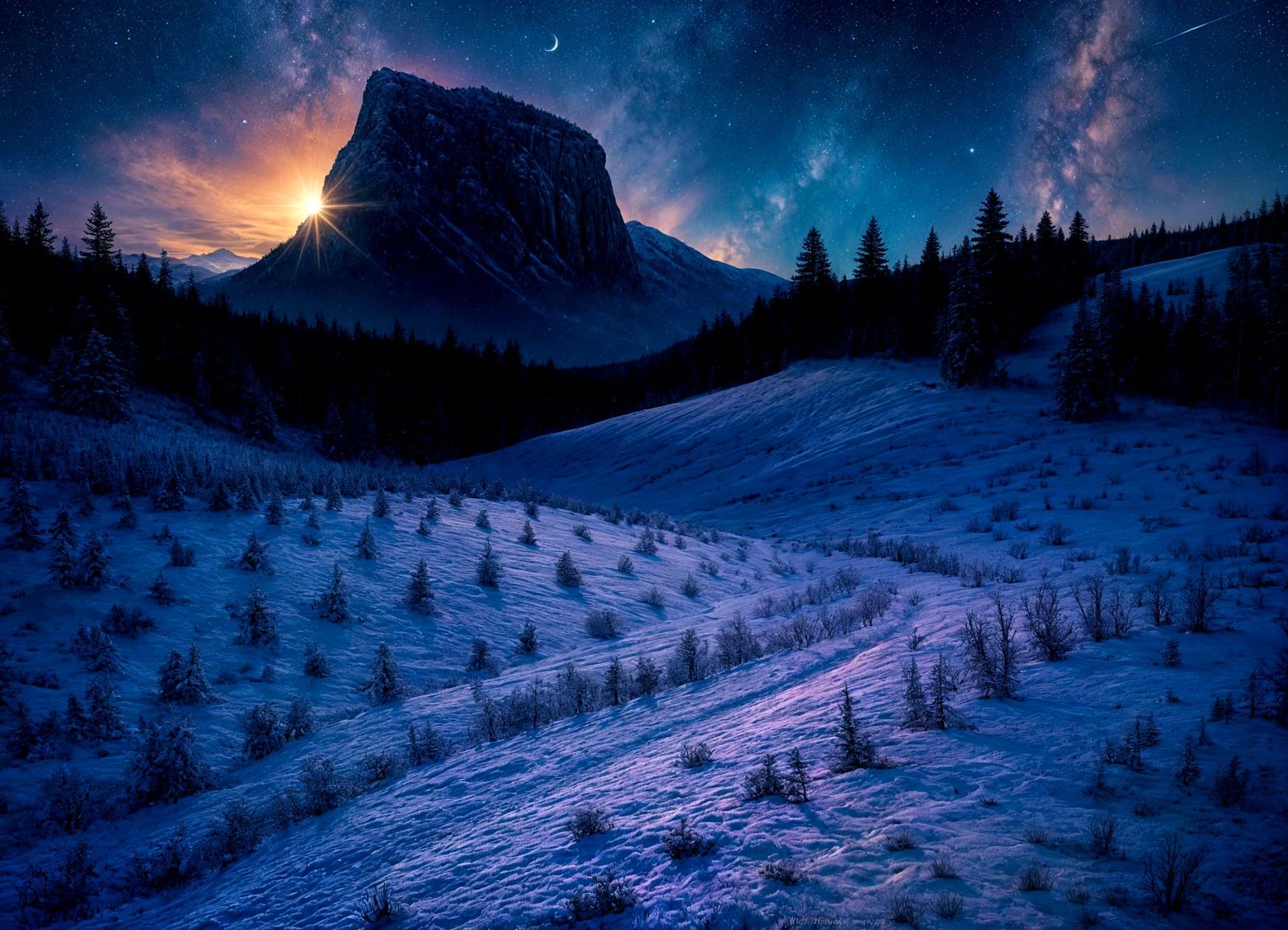 The cold kiss of a winter’s eve greets the rising sun!