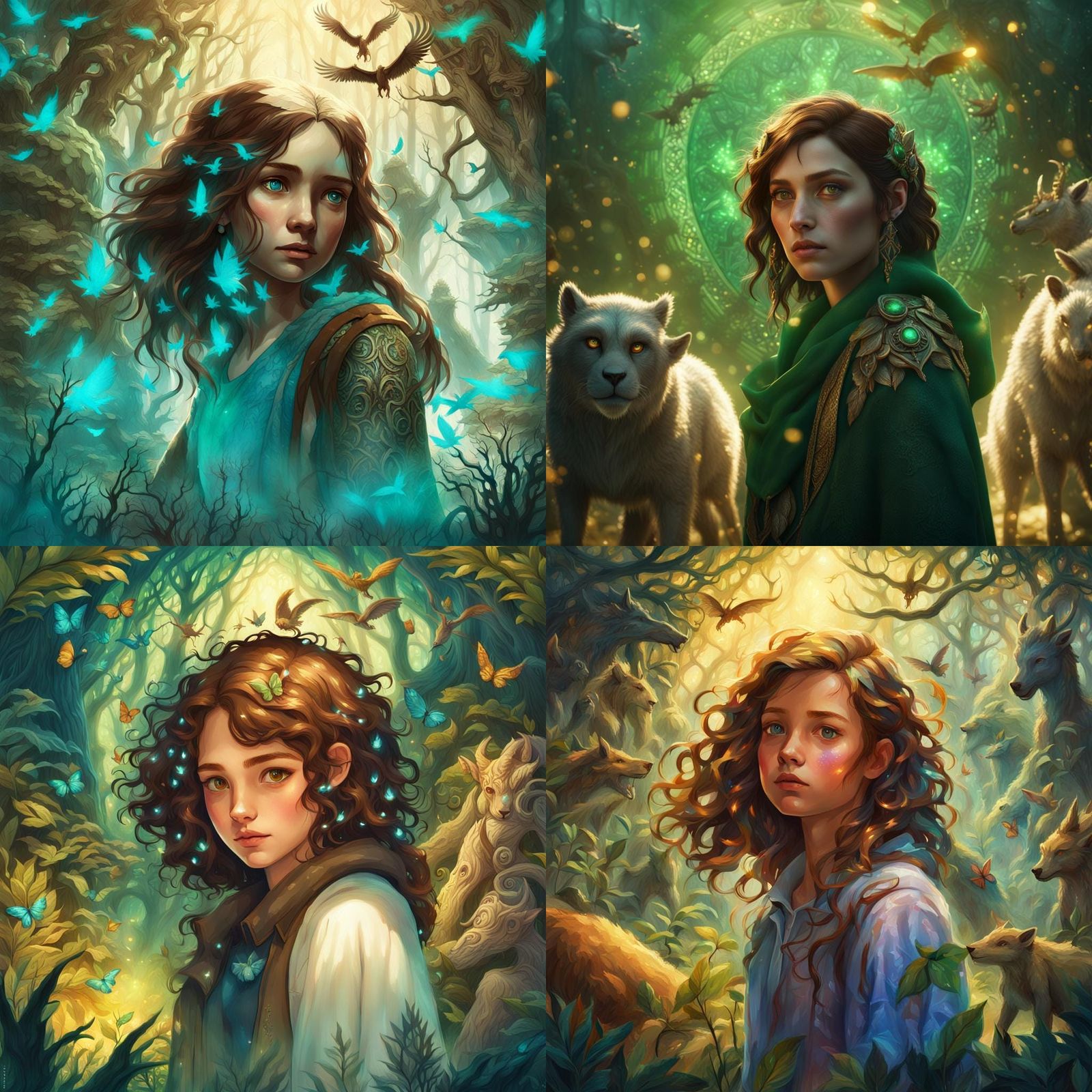Girl Among Mystical Beasts: Fantasy Concept Art