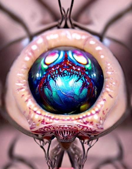 Psychedelic Alien Eyeball Nightmare Anatomy in Hyperdetail