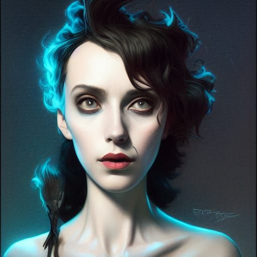 Dark Fantasy Portrait in Burtonesque Style