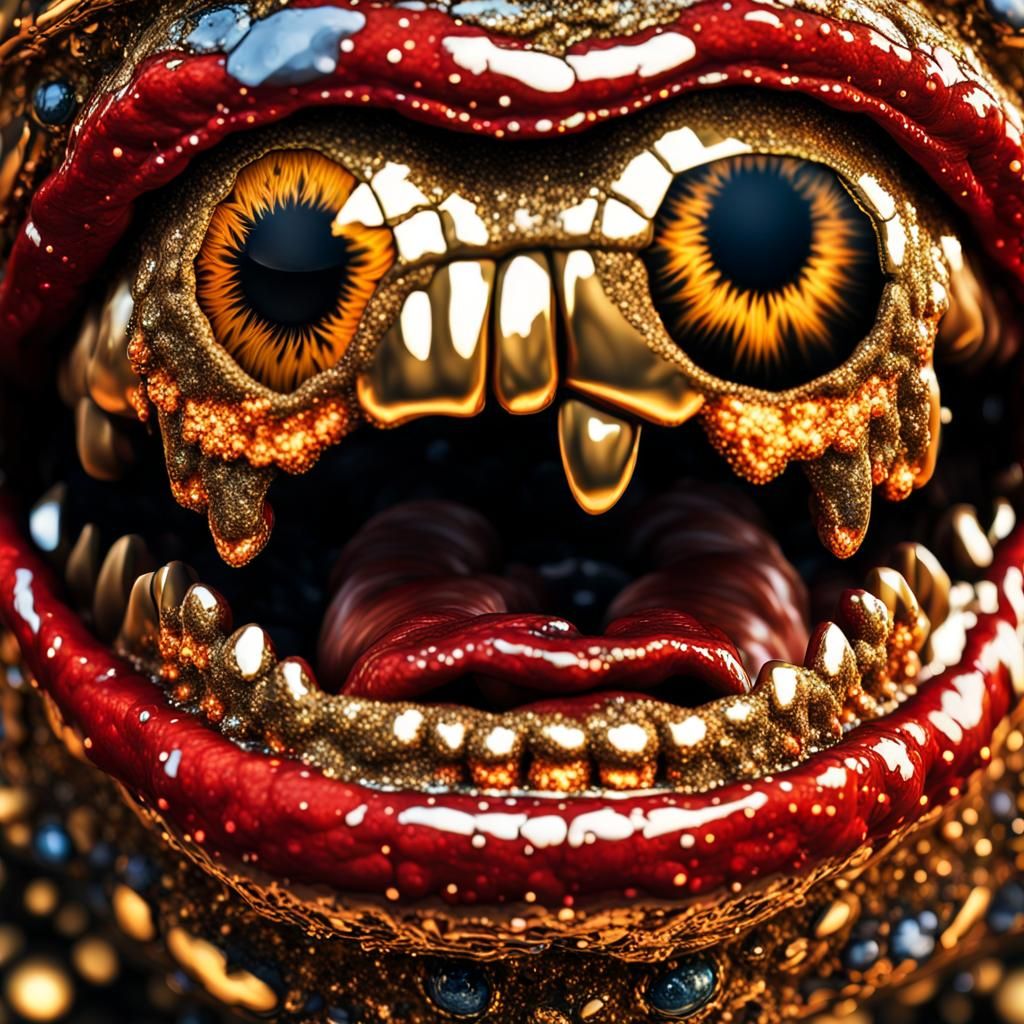 Screaming Monster Reflected in a Golden Eye