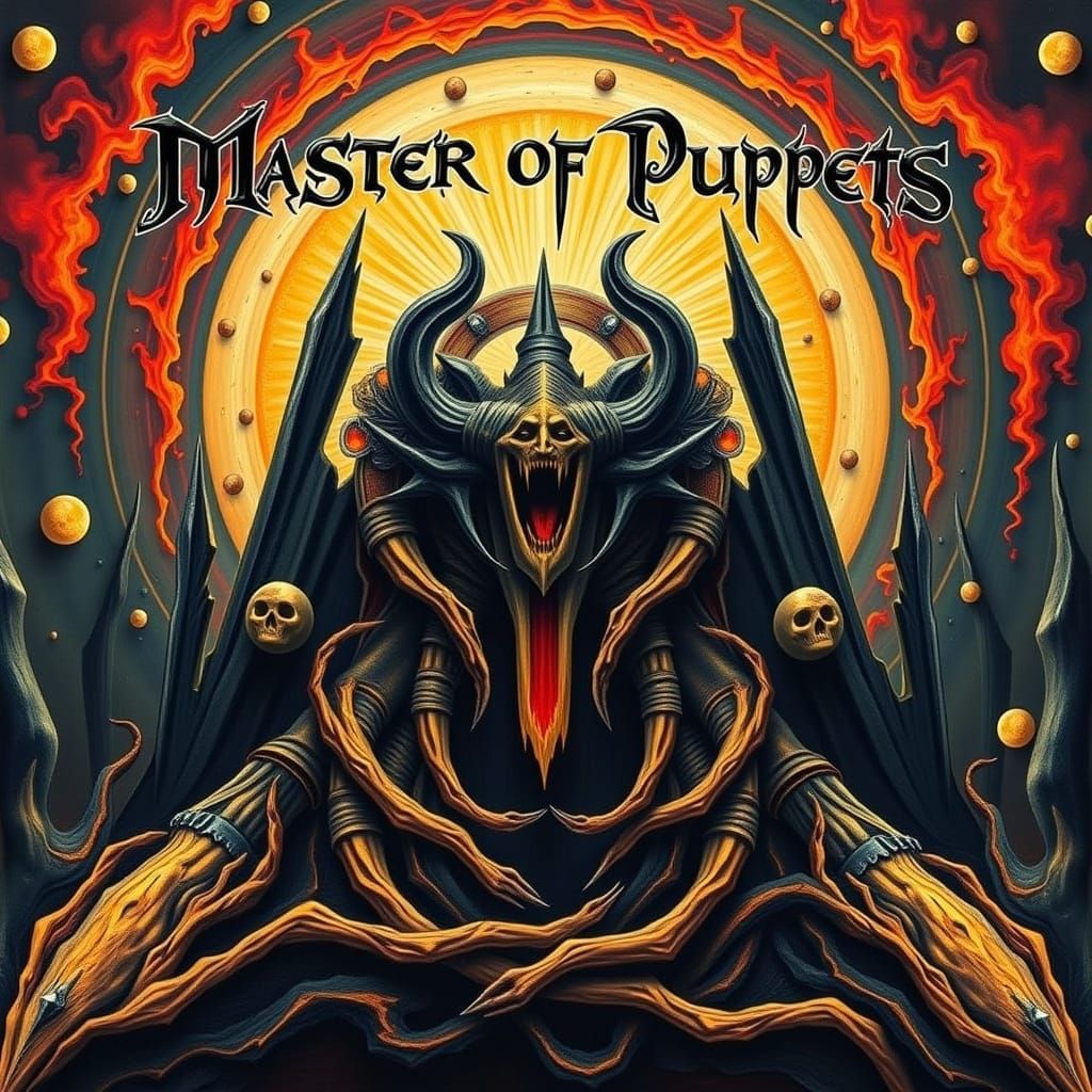 Metallica's Master of Puppets in Surreal Metal Style