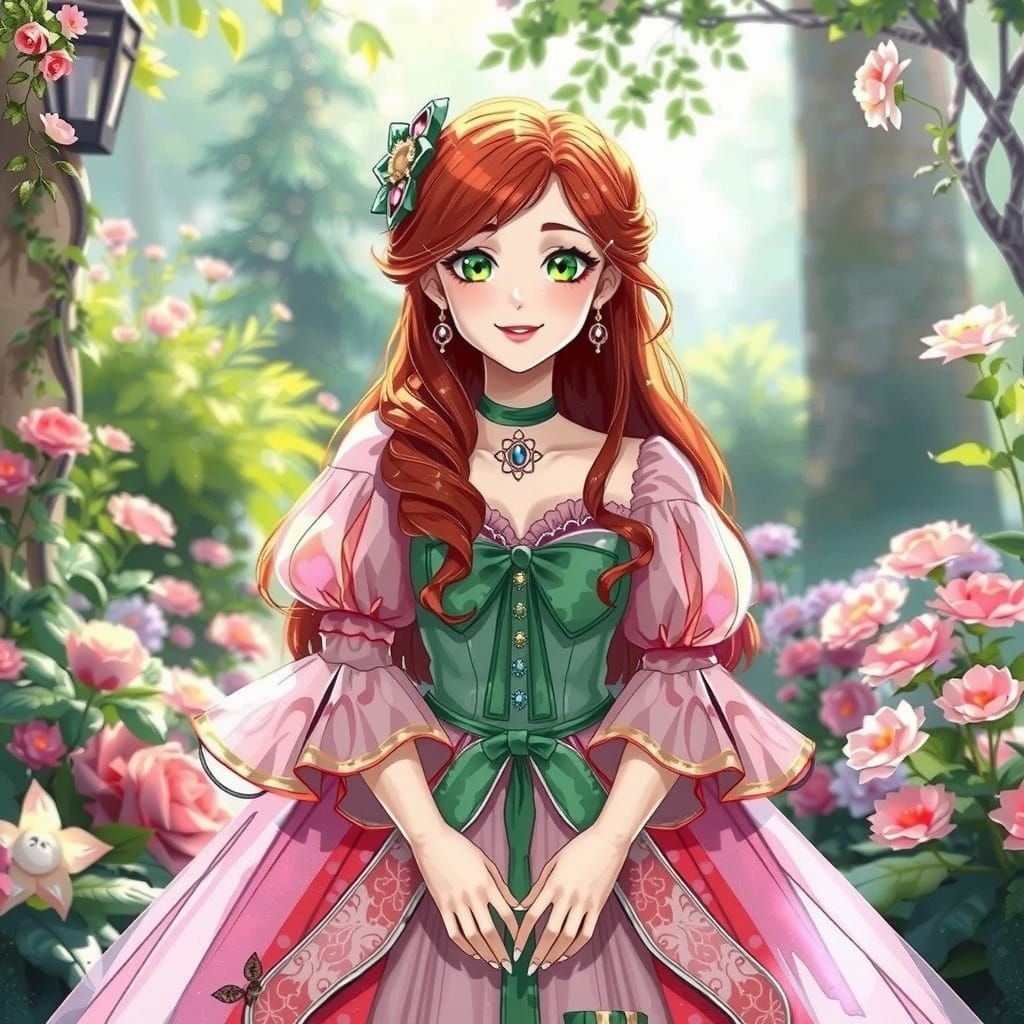 Wearing a pretty Princess Dress in the garden