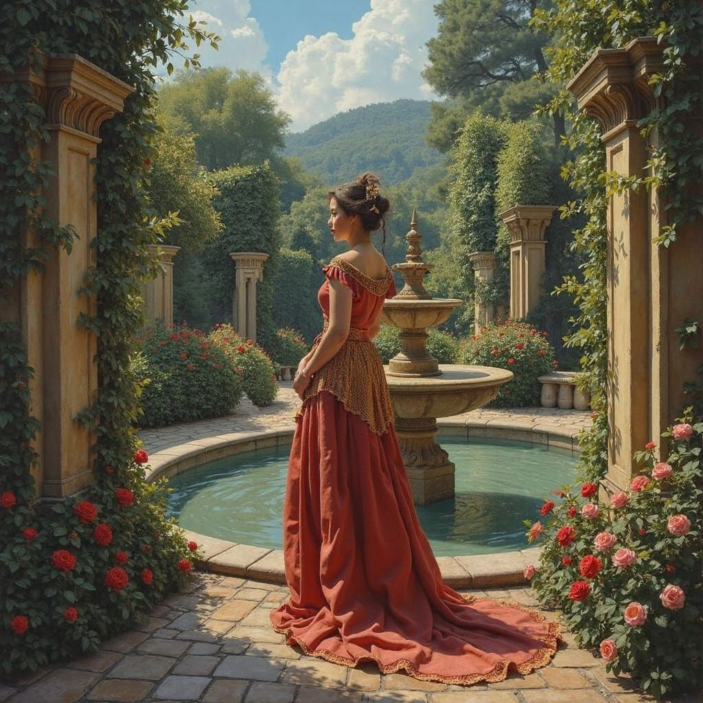 Italian Idyll: Borelli-Inspired Digital Portrait