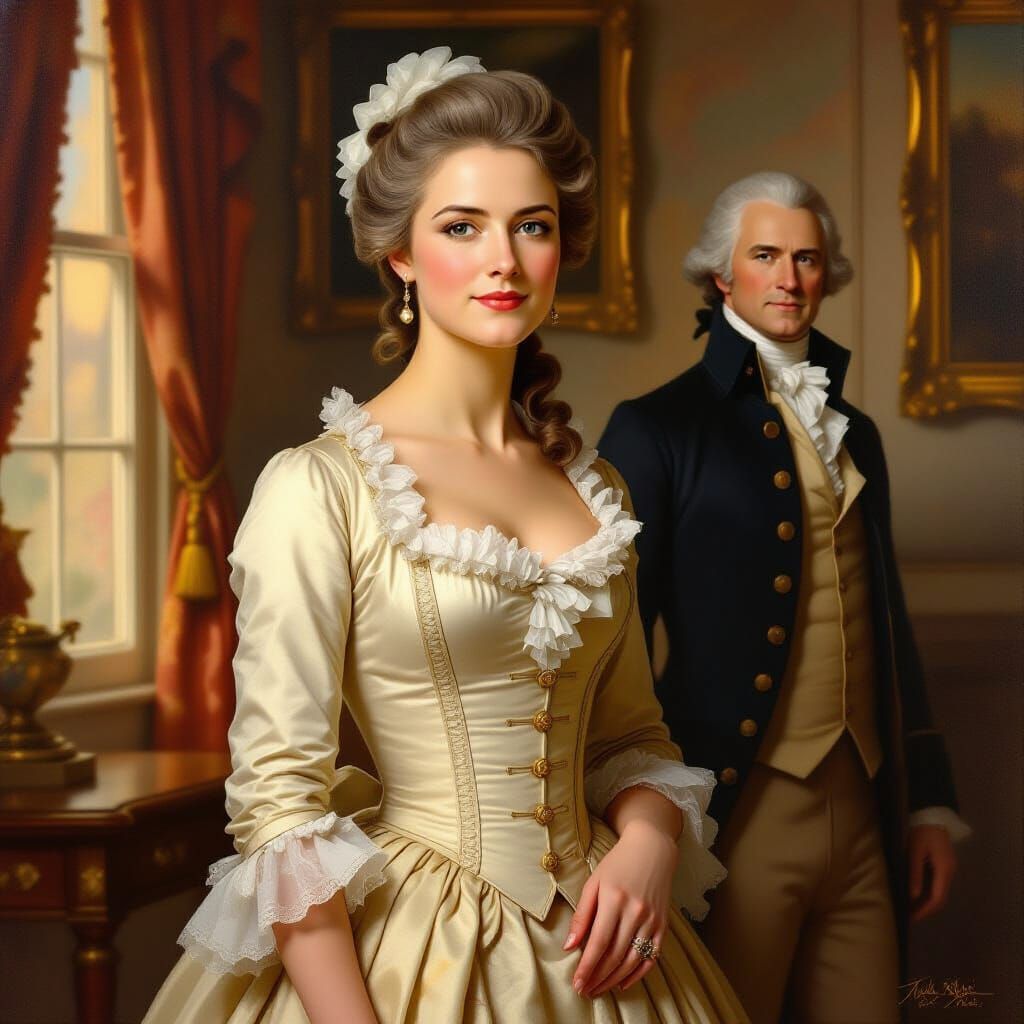 Elizabeth Schuyler Hamilton, Oil Painting Portrait