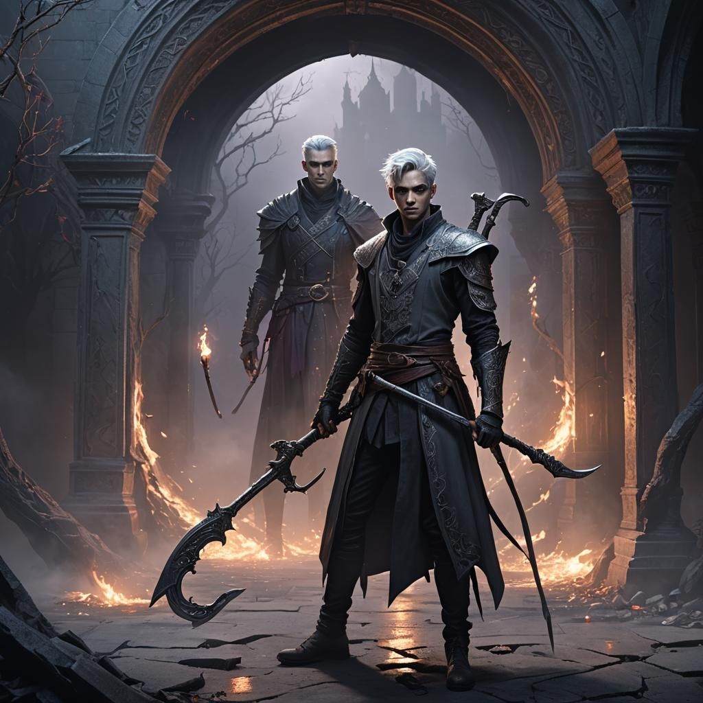 Young Shadar Kai Concept Art with Scythe