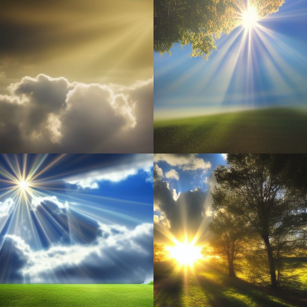 Heavenly Sunshine Beams Through Divine Clouds