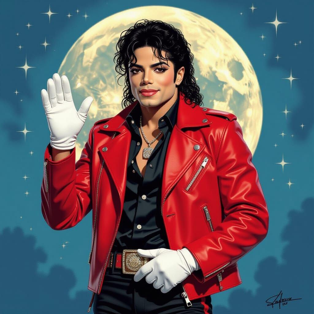 Michael Jackson Caricature in Comedic Style