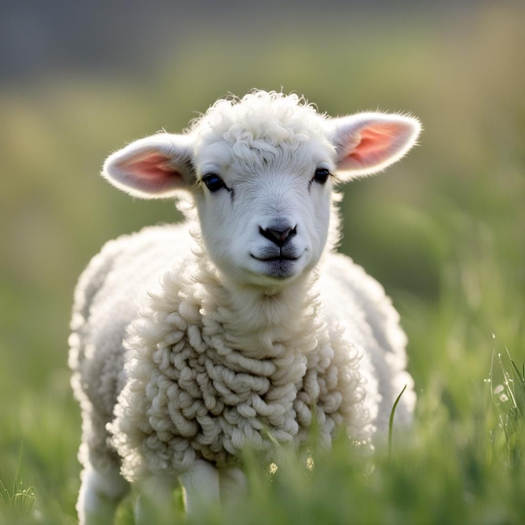 Simple AI Image of a Little Lamb