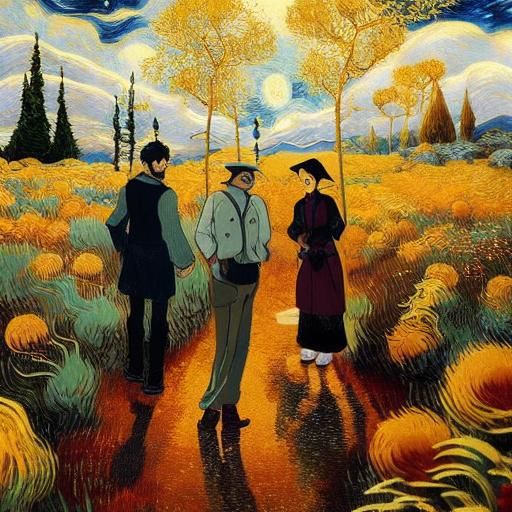 Mythological Dreamscape with Moon in Vintage Style