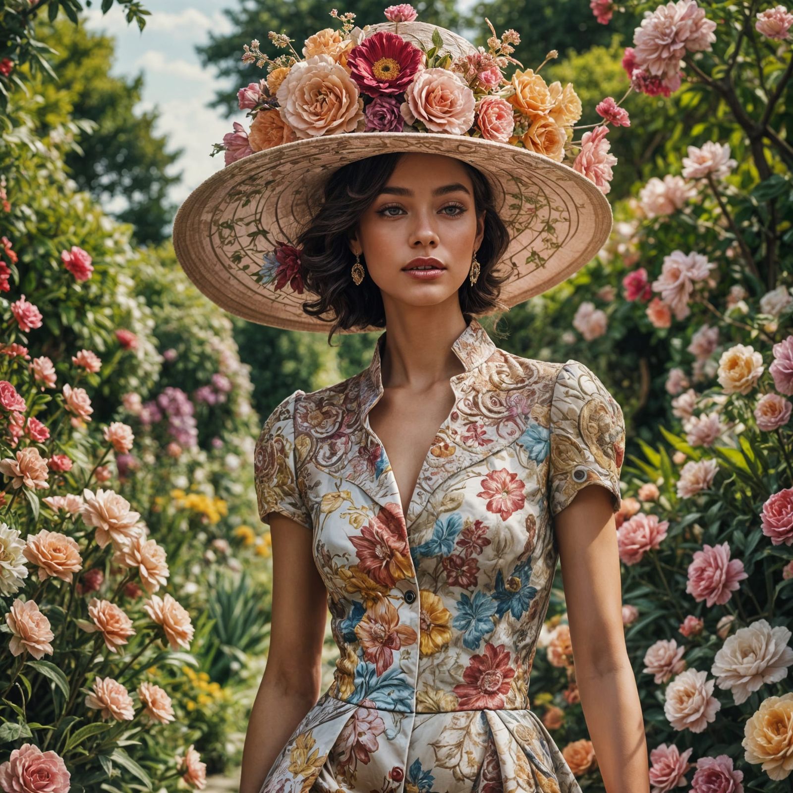 Beautiful Hat Design on Model, Hyperrealistic Style