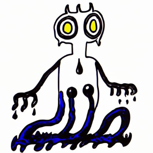 Gelatinous Three-Armed Daemon Concept Art