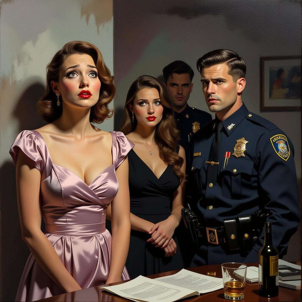 Distraught Wife in Chaotic Scene: Dramatic Realism