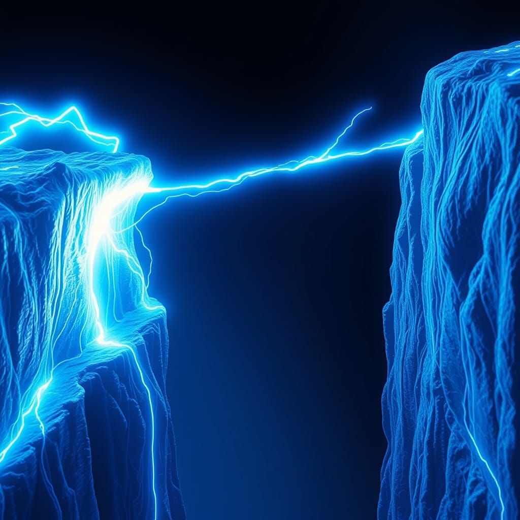 Glowing Plasma Bridge in Cyberpunk Style