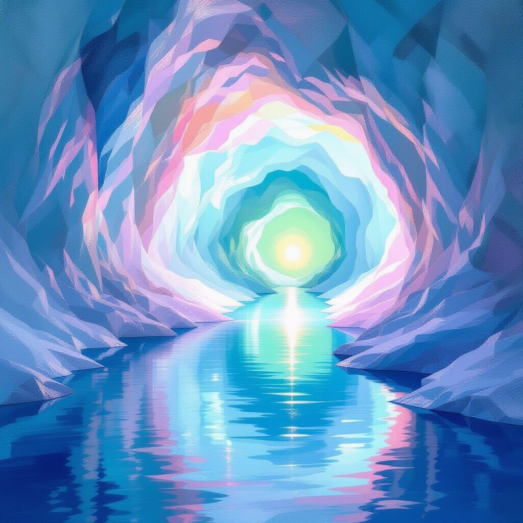 Ethereal Minimalist Salt Mine Painting