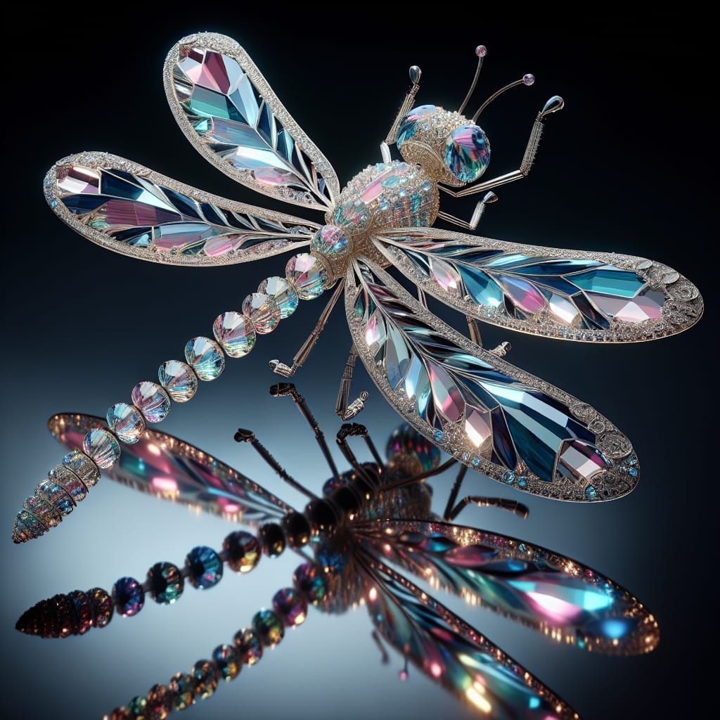 Swarovski Crystal Dragonfly in Pastel Hues