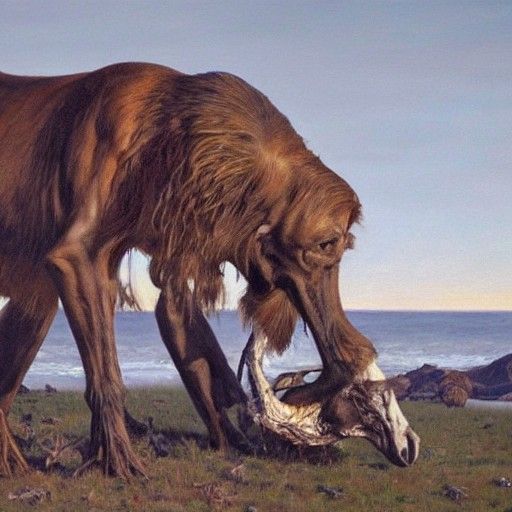 Carcass Feasting: An Oil Painting
