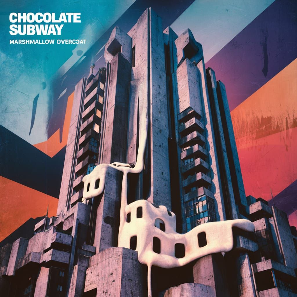 Surreal Album Cover: Melting Brutalist Architecture in Pop A...