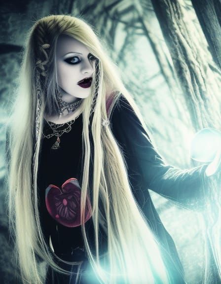 Gothic Bookworm with Spellbook, Hyperrealistic Gothicpunk Ar...