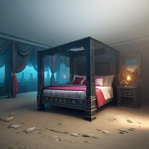 Bikini Model on Bed: Digital Matte Painting