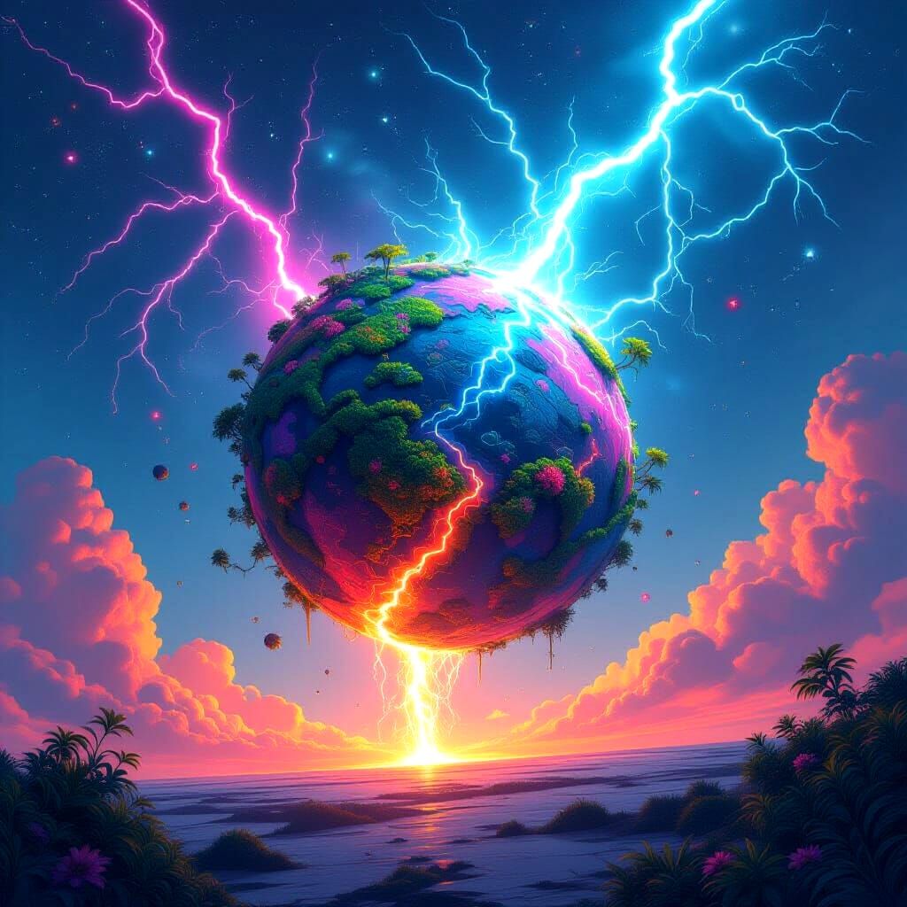 Lightning Strikes a Planet Creating New World