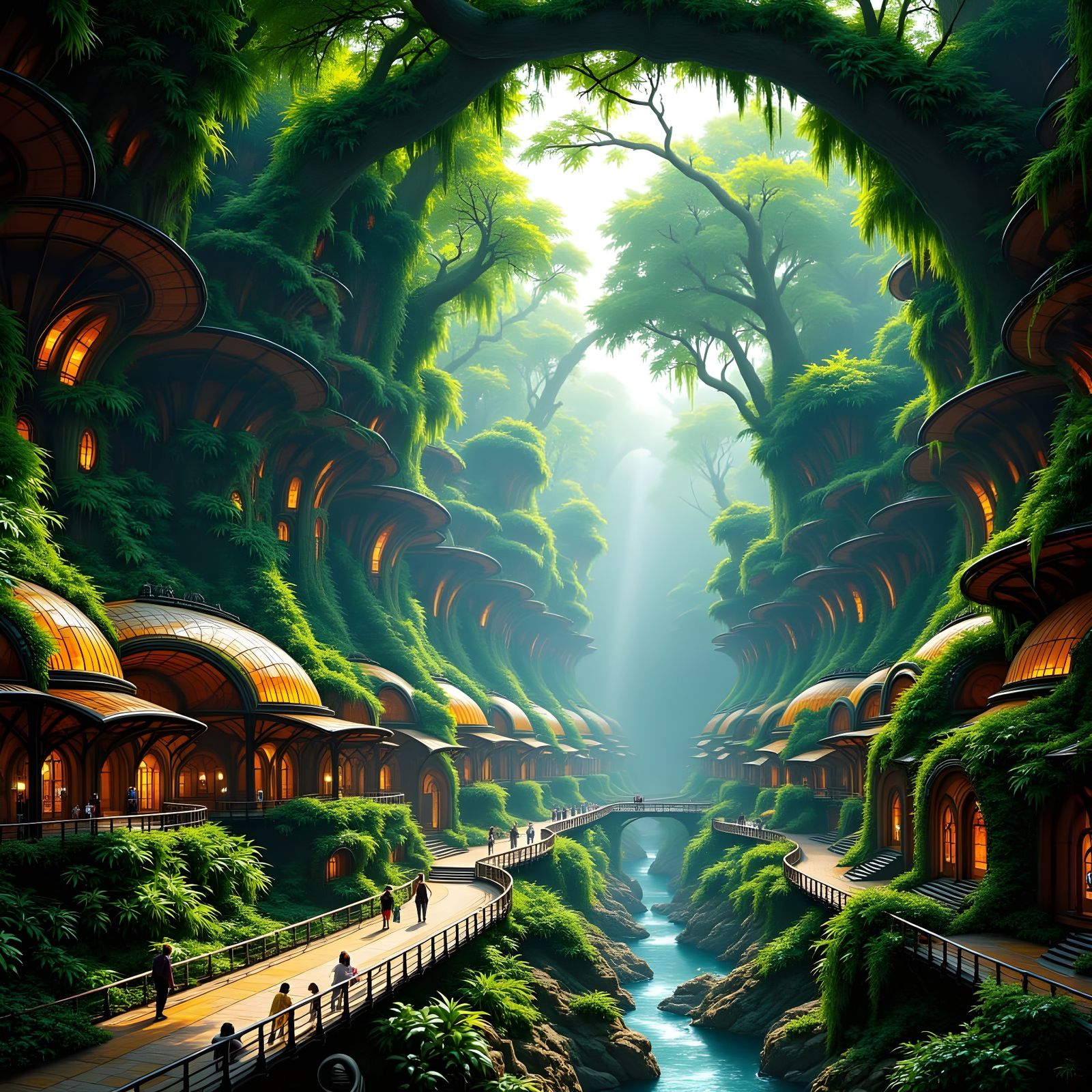 Jungle Train Station Emerges from Ancient Ruins