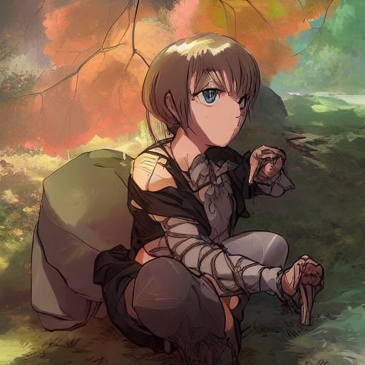 Anime Demon on Lush Booty in Ethereal Style