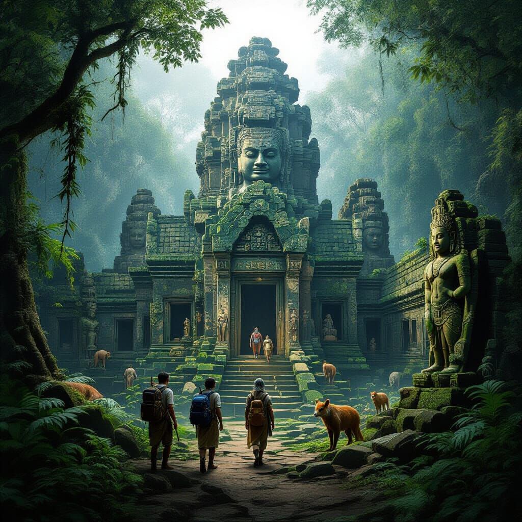 You discover an ancient temple complex in the middle of the ...