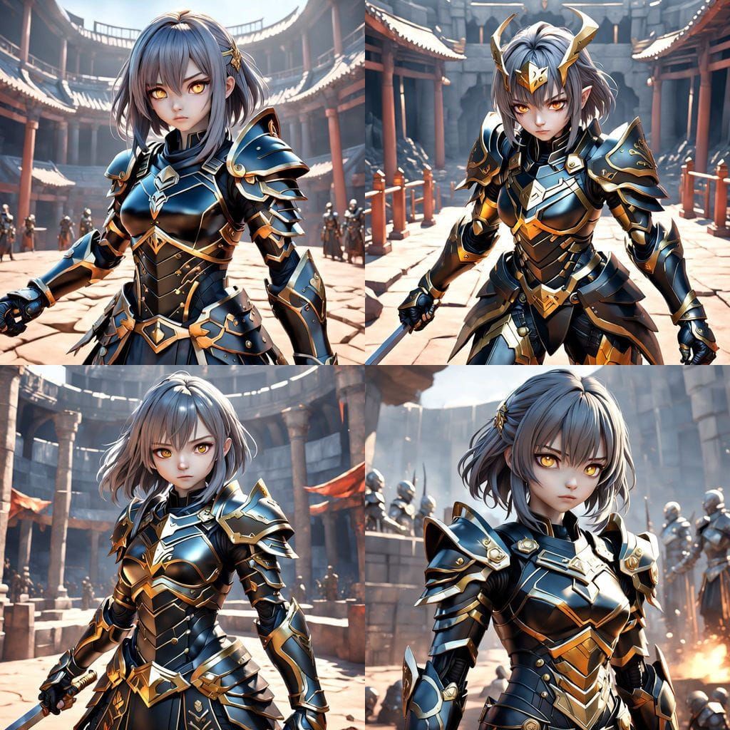 Giantess Warrior in Dark Fantasy Fighting Pit