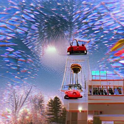 Miniature Silver Ferris Wheel Product Shot