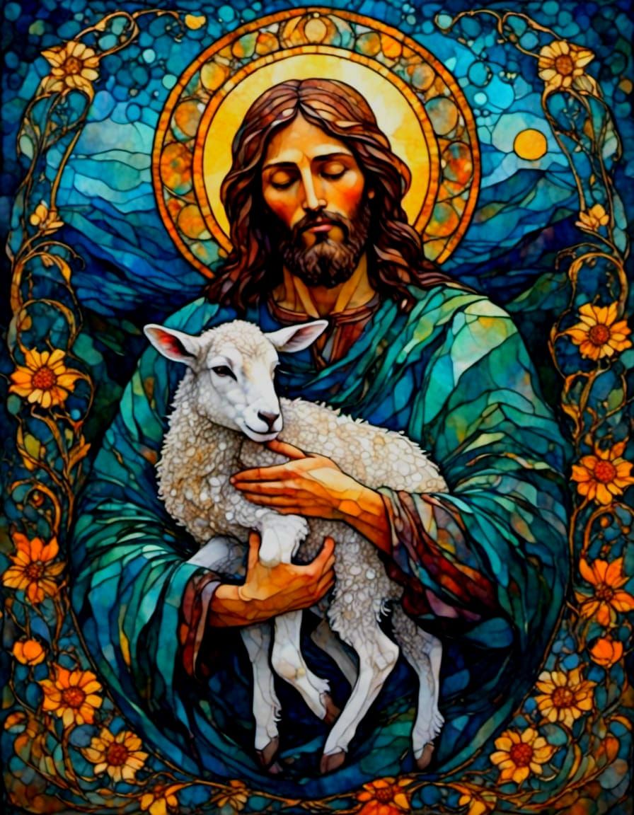 A Radiant Jesus Surrounded by Nature's Wonders in Crystallin...