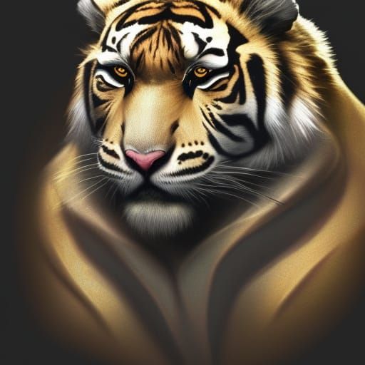 Sabertooth Tiger Portrait in Hyperdetailed Style