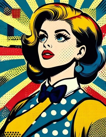 Pop Art Woman in Polka Dots