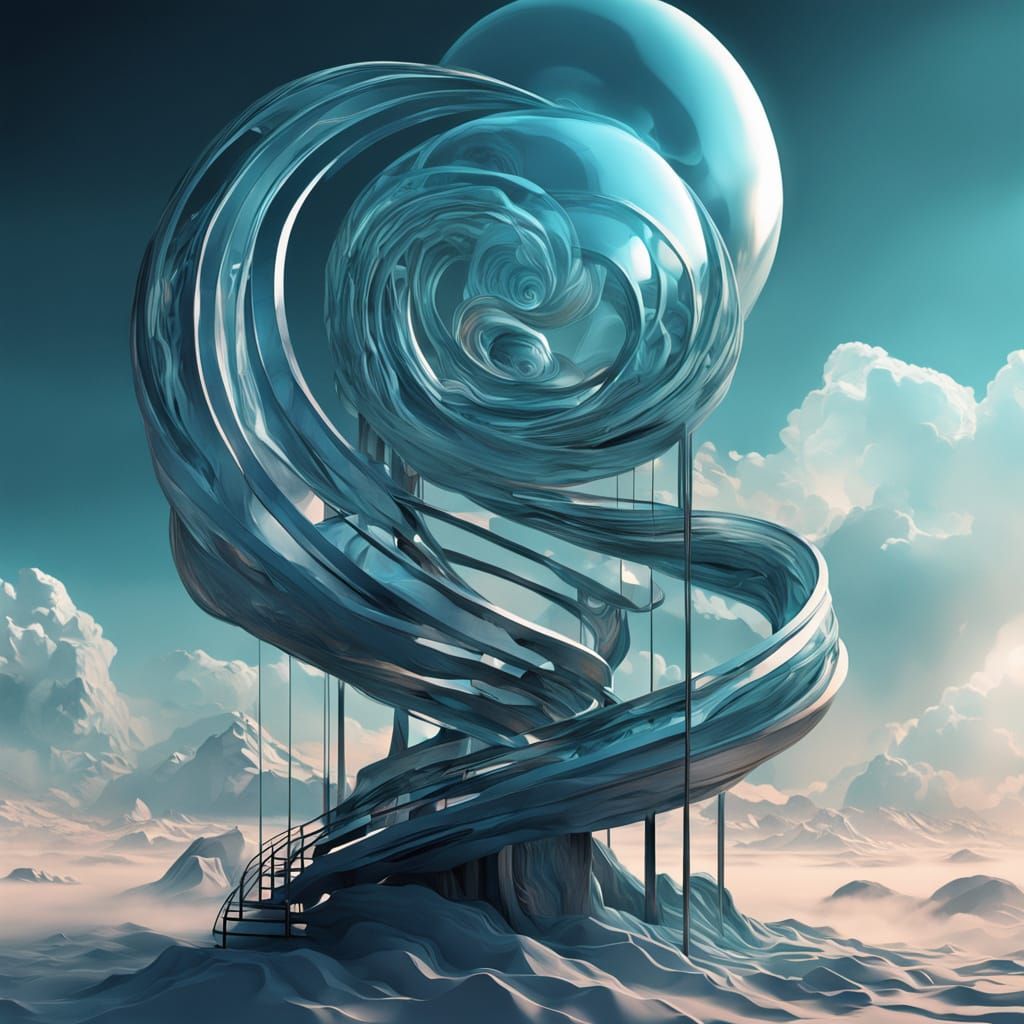 Surrealism in a Dreamlike Landscape with Impossible Geometry