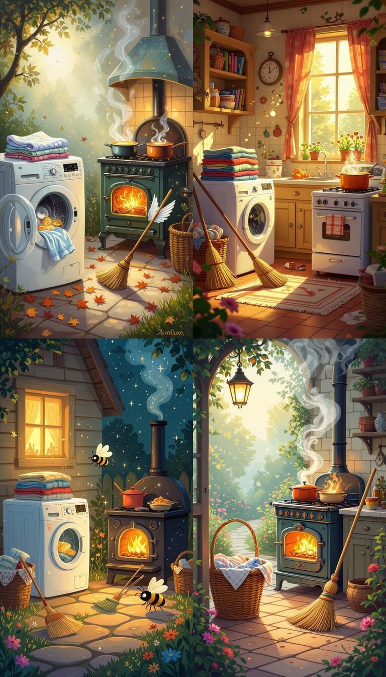 Magical Chores: Self Folding Laundry, Busy Broom & Enchanted...