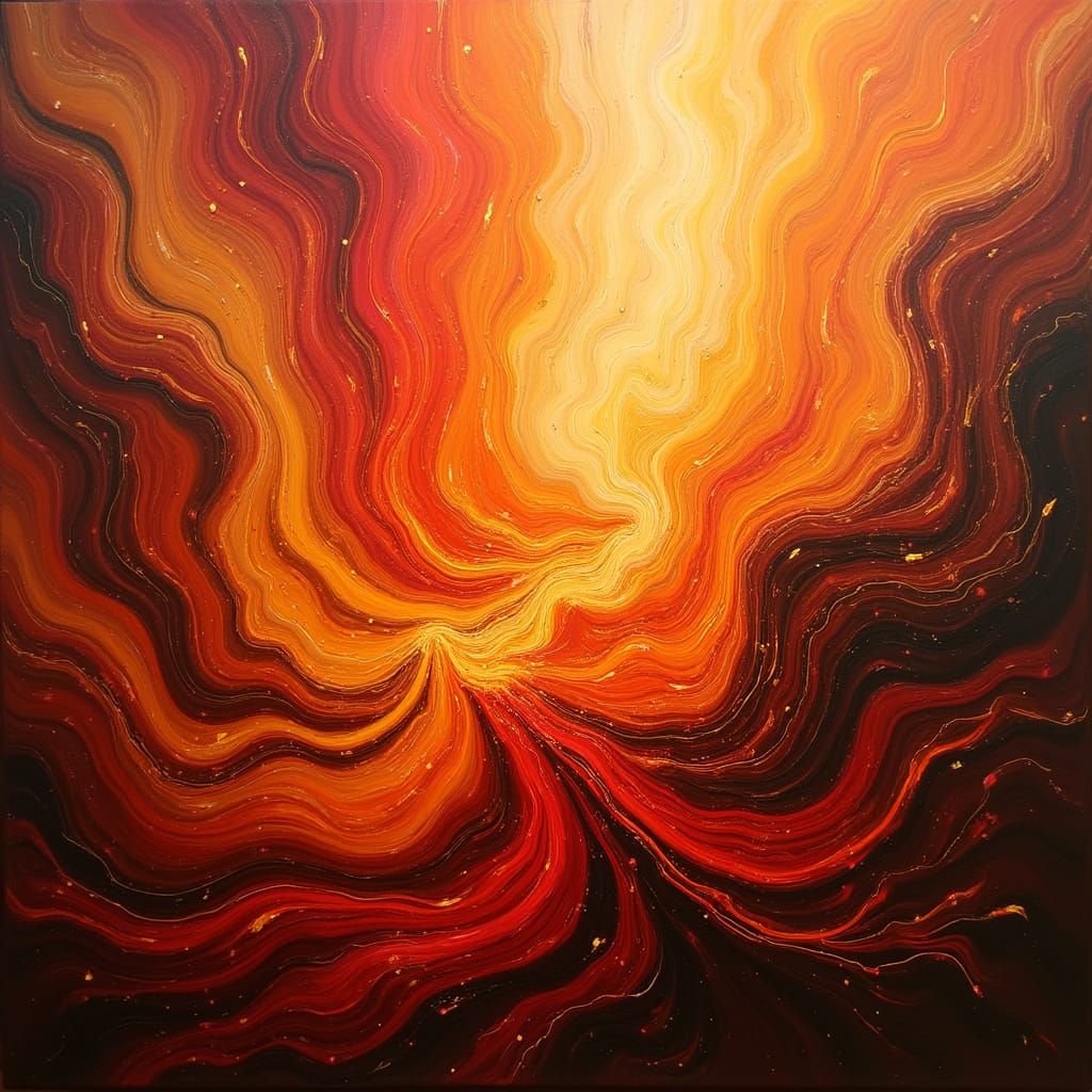 Abstract Fire Composition with Flowing Organic Patterns