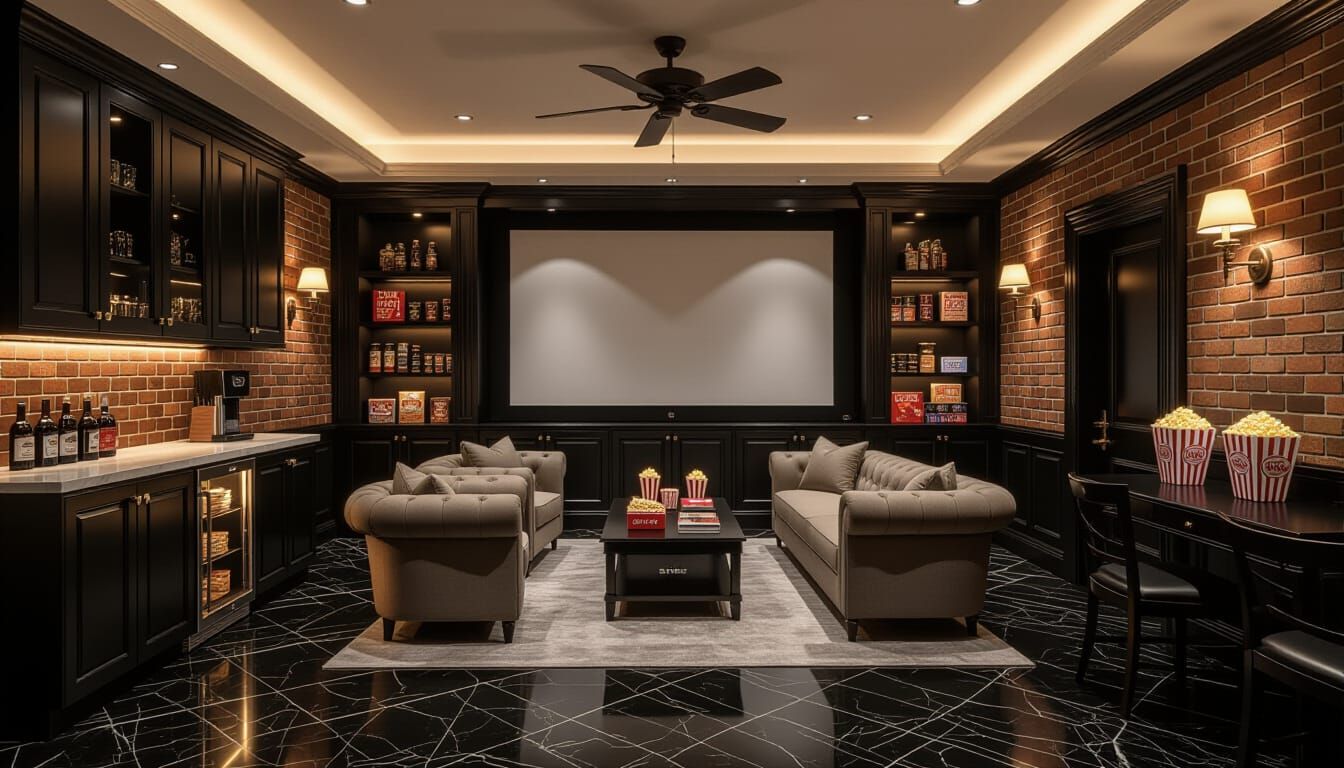 Opulent Victorian Movie Room with Secret Door