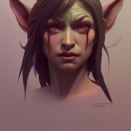Detailed Goblin Portrait in Artgerm Style